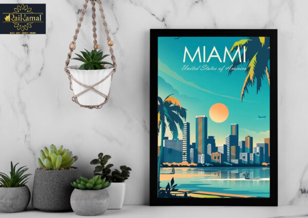 Miami Modern Cityscape Frame