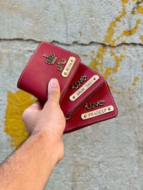 Personalized Genuine Leather Wallet for Men with Custom Name Plate